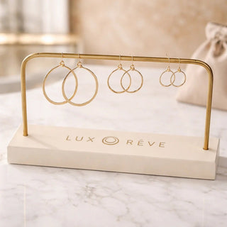 Gold Hammered Hoop Earrings - Iris & Stout
