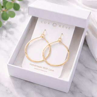 Gold Hammered Hoop Earrings - Iris & Stout