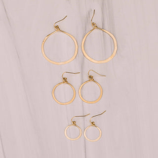 Gold Hammered Hoop Earrings - Iris & Stout