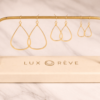 Gold Hammered Tear Drop Hoop Earrings - Iris & Stout