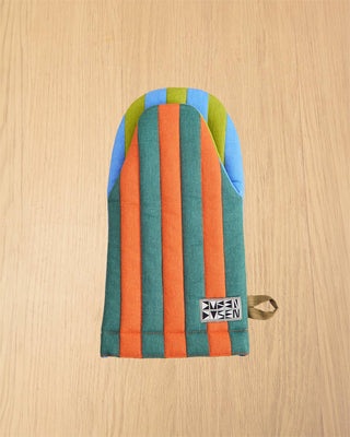 Grasshopper Stripe Oven Mitt - Iris & Stout