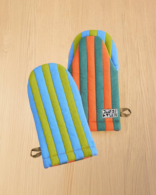 Grasshopper Stripe Oven Mitt - Iris & Stout