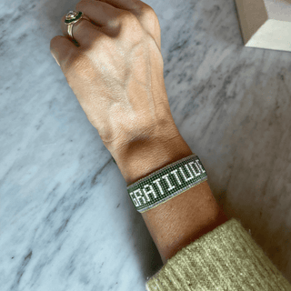 Gratitude Sage Beaded Bracelet - Iris & Stout