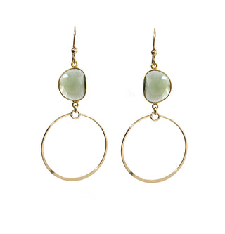 Green Amethyst Dangle Earrings - Iris & Stout