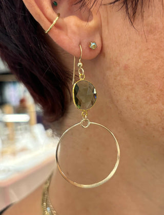 Green Amethyst Dangle Earrings - Iris & Stout