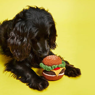 Hand Knit Wool Hamburger Dog Toy - Iris & Stout