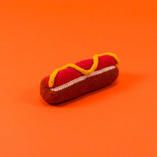 Hand Knit Wool Hot Dog Dog Toy - Iris & Stout