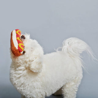 Hand Knit Wool Hot Dog Dog Toy - Iris & Stout