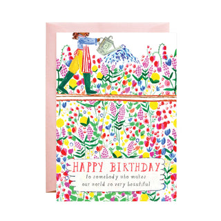 Happy Birthday Peonies and Roses Card - Iris & Stout