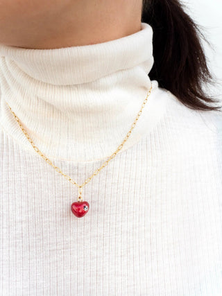 Heart Necklace - Cherie Cherry - Iris & Stout