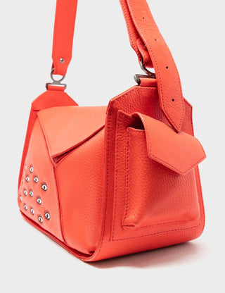 Houston Fiesta Red Leather Shoulder Bag - Eyes Embroidery - Iris & Stout