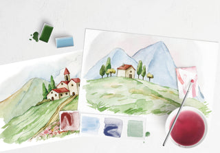 Italian Fields Watercolor Painting Kit - Iris & Stout