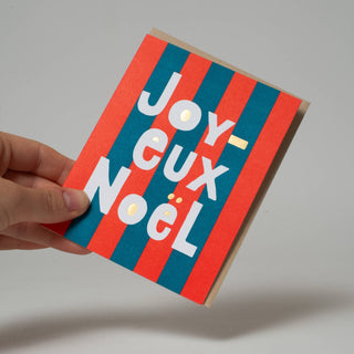 Joyeaux Noel Holiday Letterpress Card - Iris & Stout