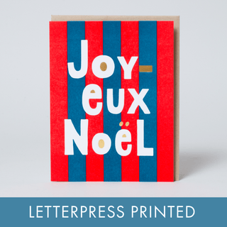 Joyeaux Noel Holiday Letterpress Card - Iris & Stout