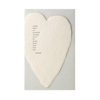 Kahlo Quote Deckled Heart Handmade Paper Letterpress Card - Iris & Stout