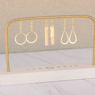 Large Gold Dangle Hoops - Iris & Stout