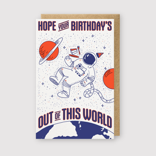 Letterpress Birthday Greeting Card – Out of This World - Iris & Stout