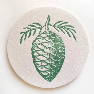 Letterpress Pinecone Coasters - Iris & Stout