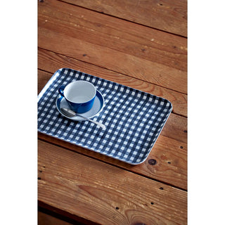 Linen Coated Tray - Navy and White Check - Iris & Stout