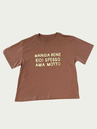 Mangia Bene Tee - Hazy Pink - Iris & Stout