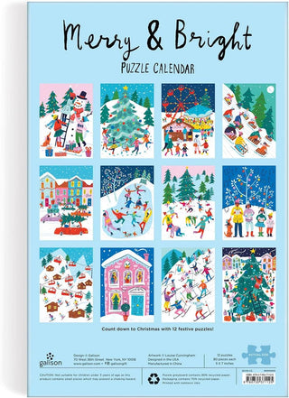 Merry and Bright 12 Days of Christmas Advent Puzzle Calendar - Iris & Stout