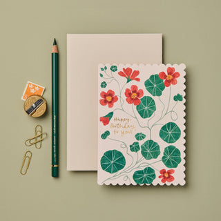 Nasturtium 'Happy Birthday to You!' Card - Iris & Stout