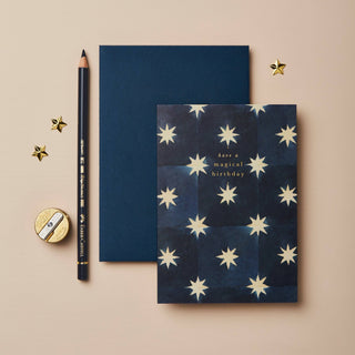 Navy Stars 'Magical Birthday' Card - Iris & Stout