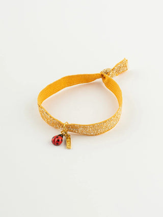Orange Ladybug Elastic Twistband Bracelet - Iris & Stout