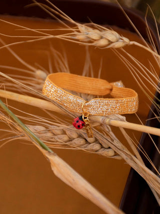 Orange Ladybug Elastic Twistband Bracelet - Iris & Stout
