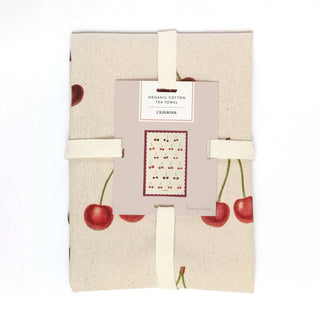 Organic Cotton Tea Towel - Cherries - Iris & Stout