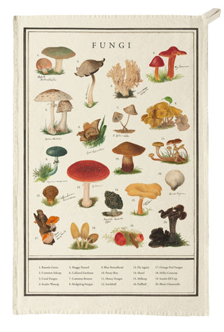 Organic Cotton Tea Towel - Fungi - Iris & Stout