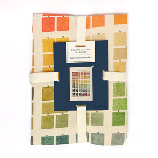 Organic Cotton Tea Towel - Watercolour Swatches - Iris & Stout
