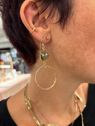 Peach Quartz Dangle Earrings - Iris & Stout