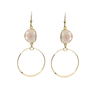 Peach Quartz Dangle Earrings - Iris & Stout