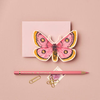 Pink Moth Mini Card - Iris & Stout