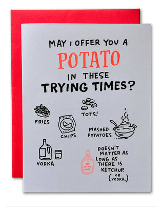 Potato Trying Times Grief Risograph Greeting Card - Iris & Stout