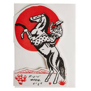 Ridin' High Cowboy Greeting Card - Iris & Stout