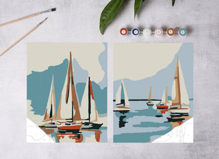 Sailboats at Sea Paint - By - Numbers KIt - Iris & Stout