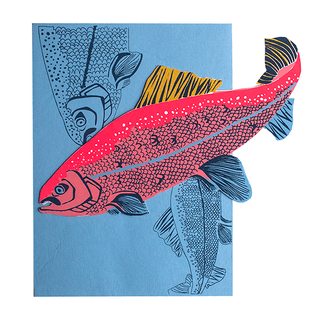 Salmon Greeting Card - Iris & Stout
