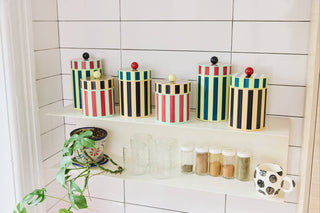 Short Stripe Canister - Iris & Stout