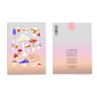 Shroomy Winter Holiday Card Box Set of 6 - Iris & Stout