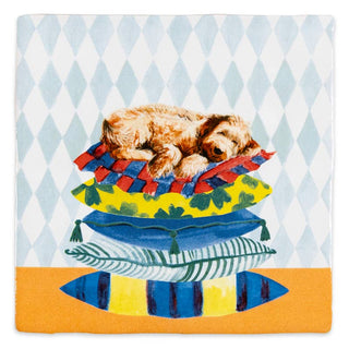 Sleepy dog | StoryTiles art on tile - Iris & Stout