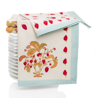 Strawberry Blue Tea Towels - Iris & Stout