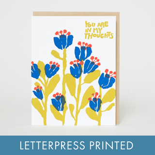 Sympathy In My Thoughts Flowers Letterpress Greeting Card - Iris & Stout