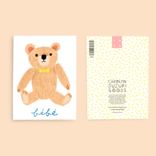 Teddy Baby Card - Iris & Stout