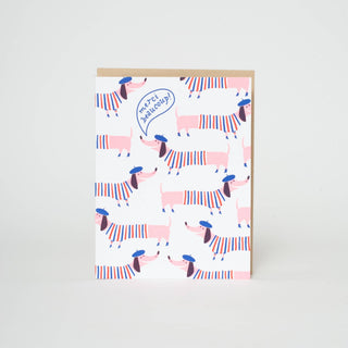 Thank You Frenchie Dogs Letterpress Greeting Card - Iris & Stout