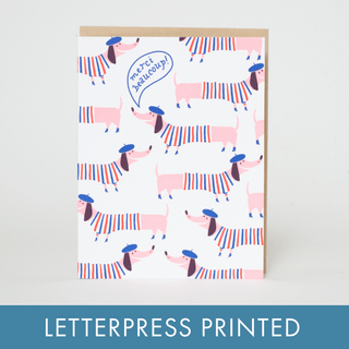 Thank You Frenchie Dogs Letterpress Greeting Card - Iris & Stout