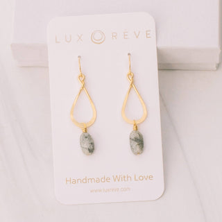 Tourmaline Quartz Teardrop Earrings - Iris & Stout