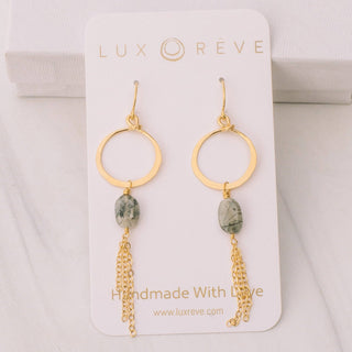 Tourmaline Tassel Earrings - Iris & Stout
