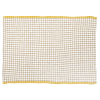 Two-Tone Gingham Kitchen Towel Natural & Dijon - Iris & Stout